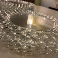 Set 12 piatti in vetro trasparente