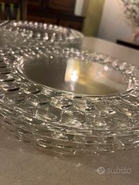 Set 12 piatti in vetro trasparente