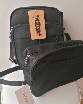 tracolla uomo + beauty case nuovi con cartellino 