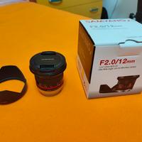 Samyang 12mm F2 NCS CS attacco Fuji X