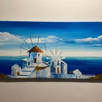 quadro Silvia Pozzati Paesaggio San Torini