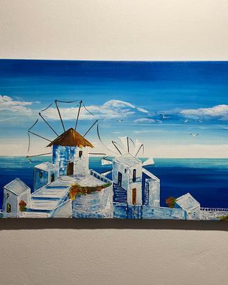 quadro Silvia Pozzati Paesaggio San Torini