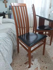 tavolo cristallo sedie ciliegio e legno