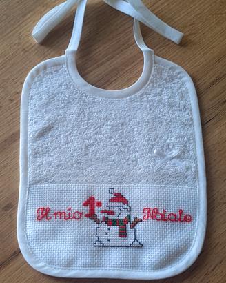 bavaglino "Il mio primo Natale" ricamato a mano -M