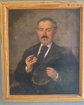 Olio su Tela Ritratto  Fine Ottocento