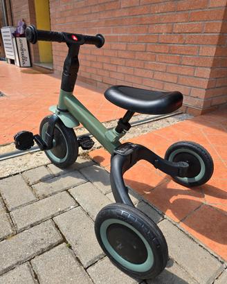 Topmark triciclo bicicletta 4 in 1 verde-nero