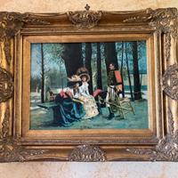 Quadro dipinto a mano cornice in legno