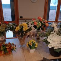 Composizioni floreali fiori finti vasi inclusi