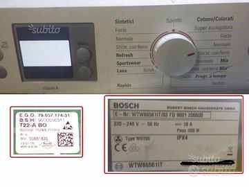 Scheda Asciugatrice Bosch WTW86561 + Modifica