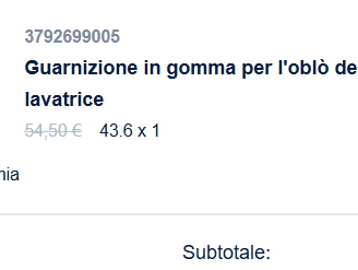 Electrolux 3792699005 Guarnizione oblò lavatrice