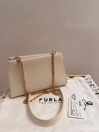 Borsa a Tracolla Furla in Pelle Bianca con Catena