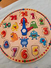 orologio in legno baby