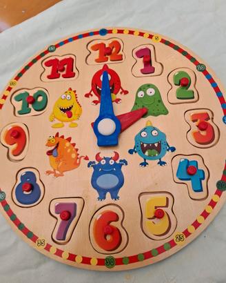 orologio in legno baby