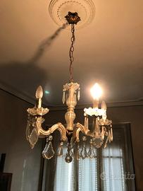 Lampadario 5 luci stile Maria Teresa in cristallo 