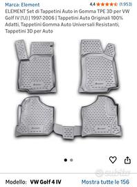 Tappetini Auto in Gomma TPE 3D  VW Golf IV