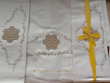 Parure Matrimoniale in sfilato siciliano