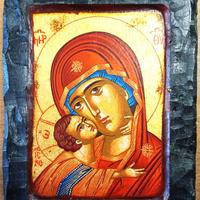 Icona bizantina Madonna con bambino