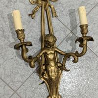 Applique a 2 Luci con Putto/Cherubino