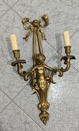 Applique a 2 Luci con Putto/Cherubino