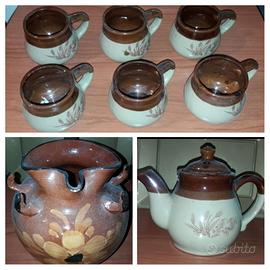 Set in Cotto tea Vino Acqua 