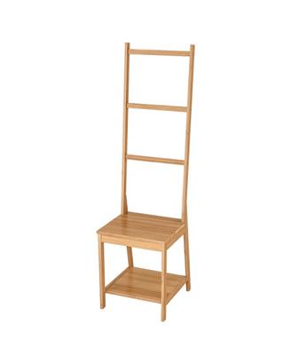 Sedia con porta asciugamani di bambù