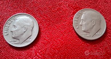 2 ONE DIME 1968 (× 2) Liberty U.S.A.