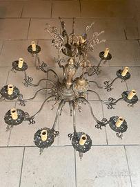 LAMPADARIO OTTONE 12 PUNTI LUCE