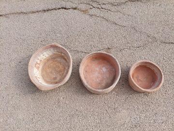 Nr. 3 ciotole scodelle antiche in terracotta