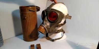 Maschera antigas tedesca WW II German Gas Mask sec