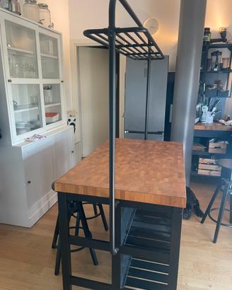 Isola cucina ikea + rastrelliera+ 4 sgabelli