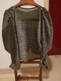 maglia laminata con bottoni 