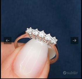 Anello oro bianco 18k con diamanti