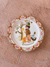 Piatto decorativo vintage in porcellana Primavera
