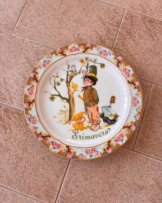 Piatto decorativo vintage in porcellana Primavera