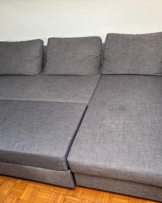 Divano letto 3 posti IKEA grigio con penisola