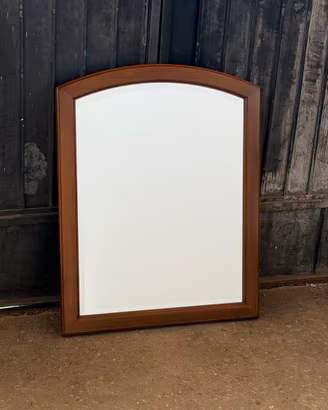 Specchio vintage ad arco con cornice in legno