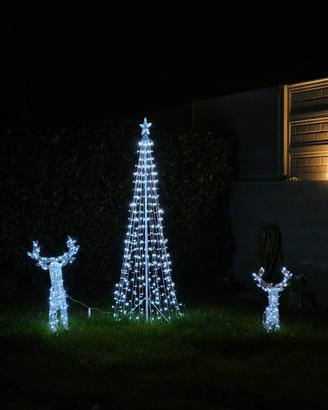 albero e renne Natale da esterno luce fredda