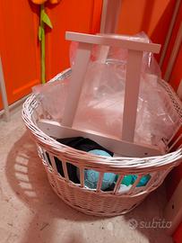 Culla in vimini bianca per neonati