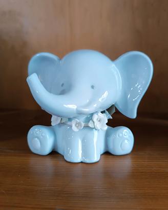Elefantino in porcellana azzurra