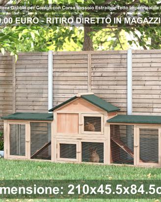 CONIGLIERA DA GIARDINO BUNNY REALIZZATA IN LEGNO