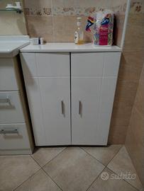 mobiletto con ripiani bianco