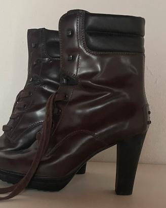 Stivaletti Tod's Marroni Testa di Moro 37.5