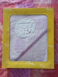 Asciugamano con cappuccio neonata nuovo