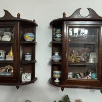 coppia di vetrine in legno 
