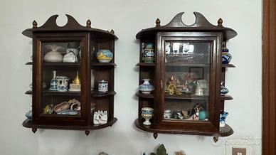 coppia di vetrine in legno 