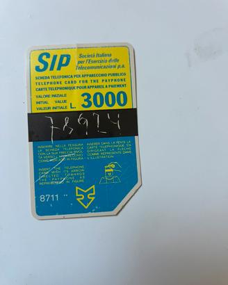 Rara Scheda Telefonica SIP 1987 Vetrinetta 3000L