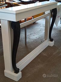 consolle legno con marmo 