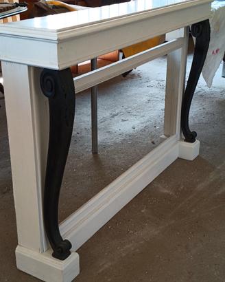 consolle legno con marmo 