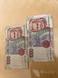 1000 lire banconota rara del 3/10/1990