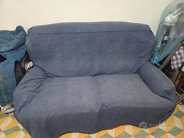 Divano in pelle nera 2 posti